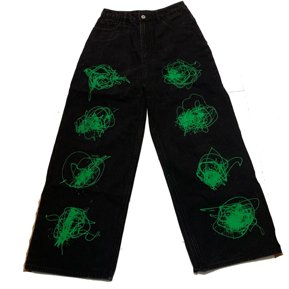 M / Follow the party wide leg jeans
Inseam 28